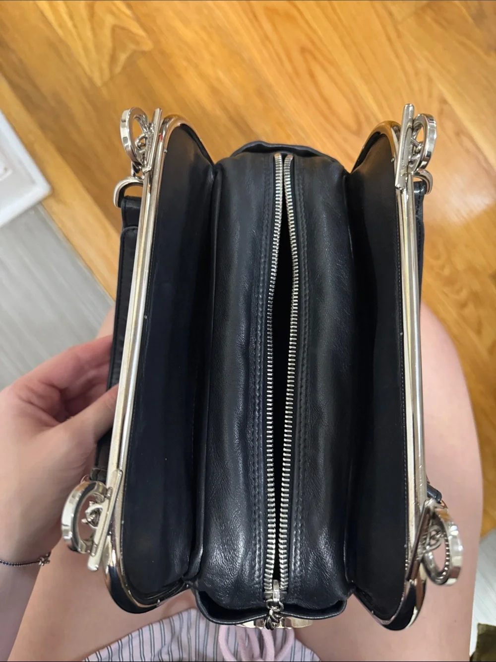 CHANEL Black Frame Bag with duster and authenticity card
